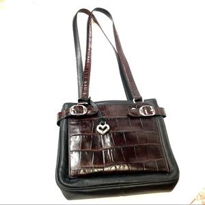 Vintage 90s Brighton Heart Gator Embossed Bag 0537